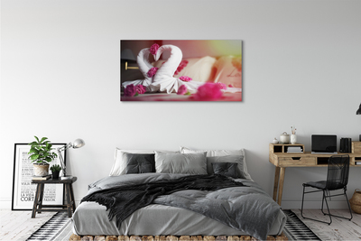 Zdjęcie na płótnie Łabędzie z Ręczników i Kwiaty