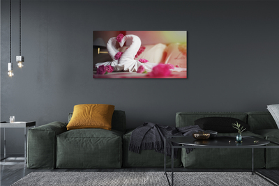 Zdjęcie na płótnie Łabędzie z Ręczników i Kwiaty