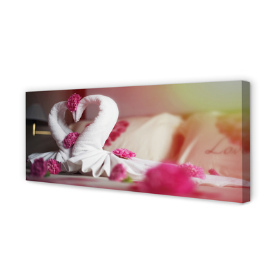 Zdjęcie na płótnie Łabędzie z Ręczników i Kwiaty