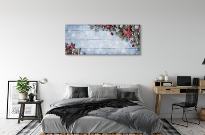 Obraz drukowany na płótnie Bombki, Szyszki i Deski