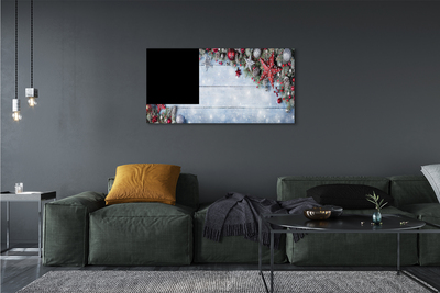 Obraz drukowany na płótnie Bombki, Szyszki i Deski