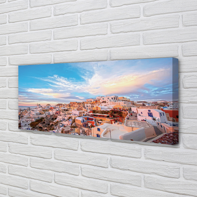 Obraz na płótnie Grecja Panorama miasto zachód słońca