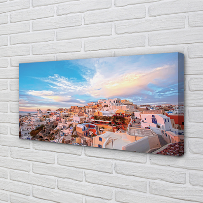 Obraz na płótnie Grecja Panorama miasto zachód słońca