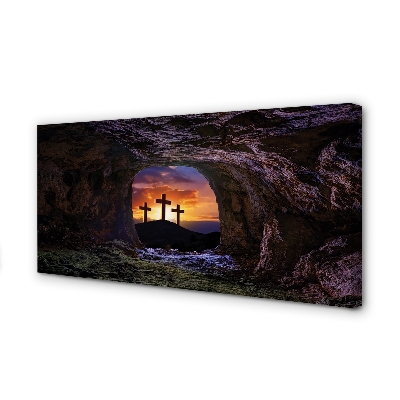 Fotoobraz na płótnie Krzyże o Zachodzie Słońca