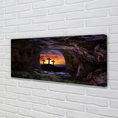 Fotoobraz na płótnie Krzyże o Zachodzie Słońca