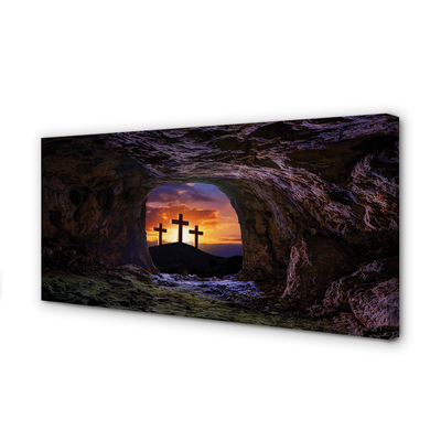 Fotoobraz na płótnie Krzyże o Zachodzie Słońca