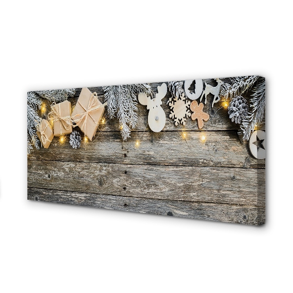 Obraz na płótnie Gałązki, Prezenty i Szyszki