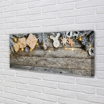 Obraz na płótnie Gałązki, Prezenty i Szyszki