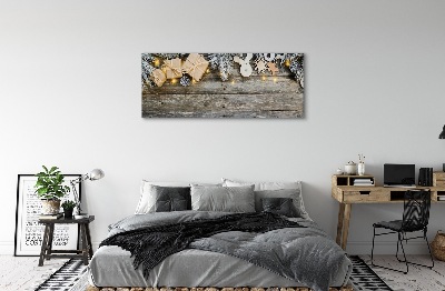 Obraz na płótnie Gałązki, Prezenty i Szyszki