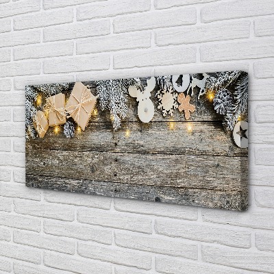 Obraz na płótnie Gałązki, Prezenty i Szyszki