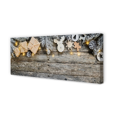 Obraz na płótnie Gałązki, Prezenty i Szyszki