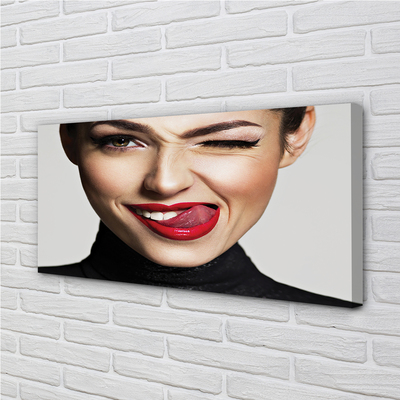 Zdjęcie na płótnie Kobieta z Czerwonymi Ustami