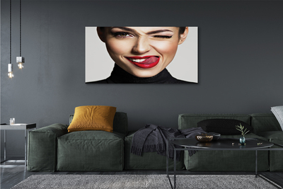 Zdjęcie na płótnie Kobieta z Czerwonymi Ustami