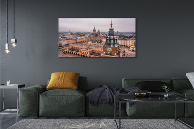 Obraz na płótnie Zimowa Panorama Krakowskich Kościołów