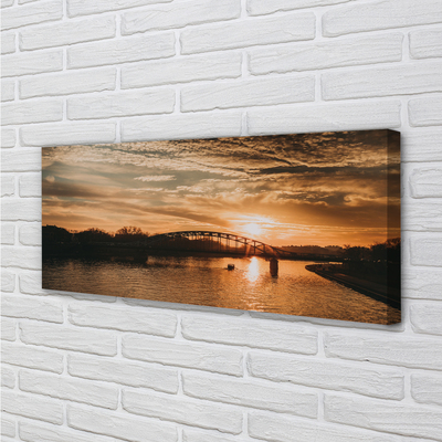 Obraz na płótnie Kraków Most zachód słońca rzeka