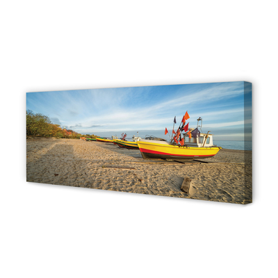 Obraz na płótnie Gdańsk Plaża łodzie morze