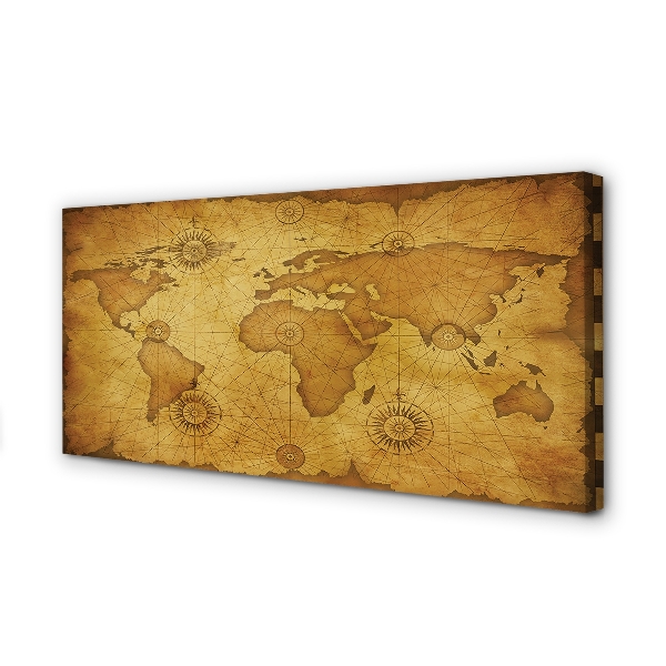 Obraz canvas na ścianę Mapa z Przypalonymi Brzegami