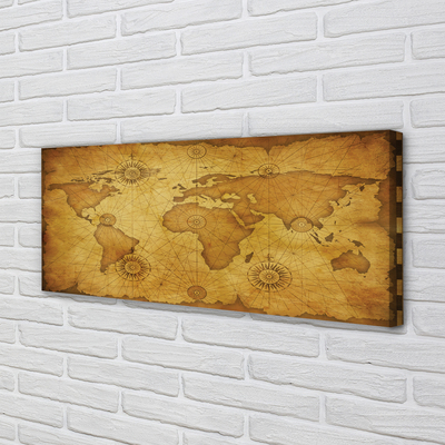 Obraz canvas na ścianę Mapa z Przypalonymi Brzegami