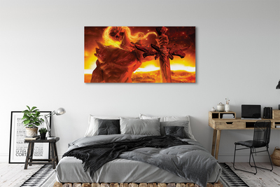 Duży obraz na płótnie Straszna Postać z Mieczem