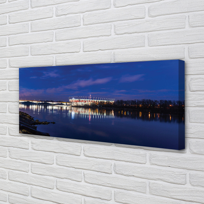 Obraz drukowany na płótnie Most i Stadion Narodowy Nocą