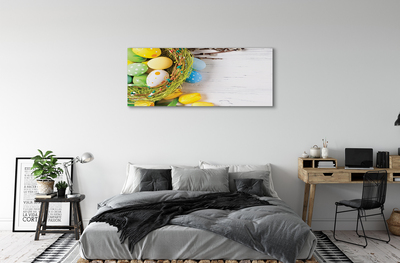 Fotoobraz na płótnie Jajka, Bazie i Tulipany