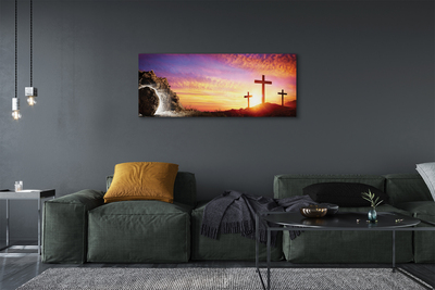 Fotoobraz na płótnie Krzyże o Zachodzie Słońca w Jaskini