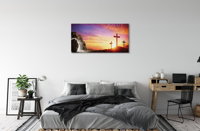 Fotoobraz na płótnie Krzyże o Zachodzie Słońca w Jaskini