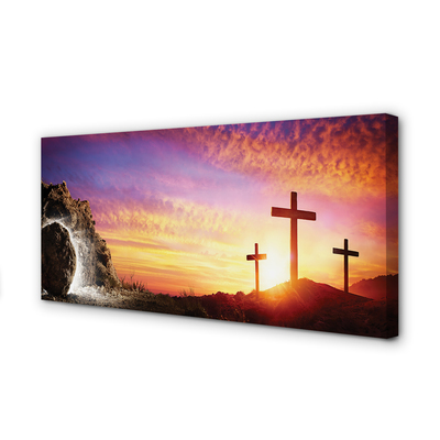 Fotoobraz na płótnie Krzyże o Zachodzie Słońca w Jaskini