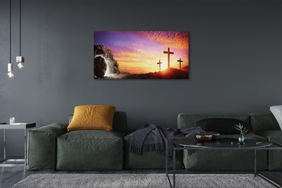 Fotoobraz na płótnie Krzyże o Zachodzie Słońca w Jaskini