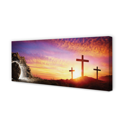 Fotoobraz na płótnie Krzyże o Zachodzie Słońca w Jaskini