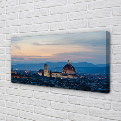 Obraz na płótnie Włochy Katedra panorama noc