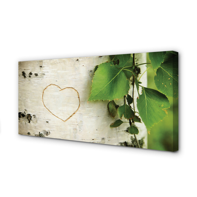 Zdjęcie na płótnie Serce z Liści Brzozy