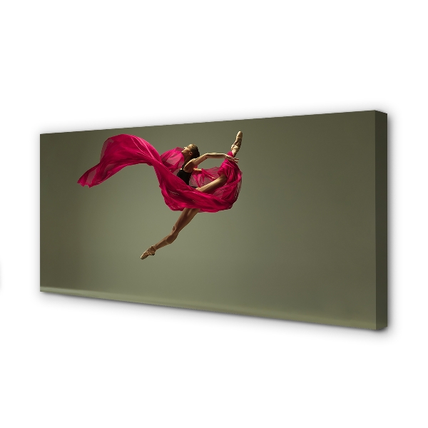 Obraz canvas na ścianę Szpagat z Różowym Materiałem