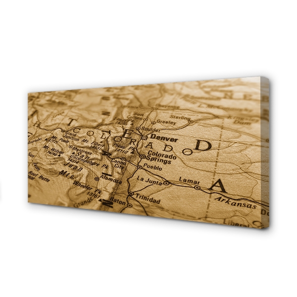 Obraz drukowany na płótnie Zabytkowa Mapa