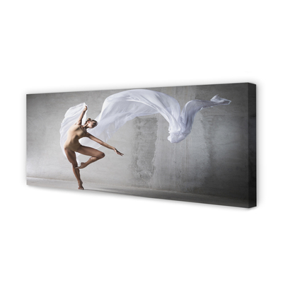 Obraz na płótnie Kobieta taniec biały materiał