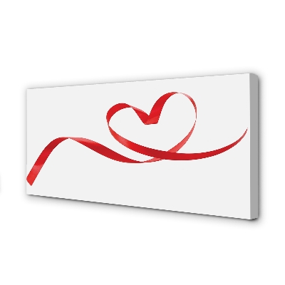 Obraz canvas na ścianę Serce z Czerwoną Wstążką