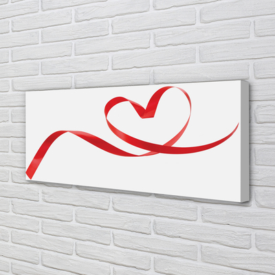 Obraz canvas na ścianę Serce z Czerwoną Wstążką