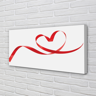 Obraz canvas na ścianę Serce z Czerwoną Wstążką