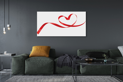 Obraz canvas na ścianę Serce z Czerwoną Wstążką