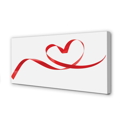 Obraz canvas na ścianę Serce z Czerwoną Wstążką