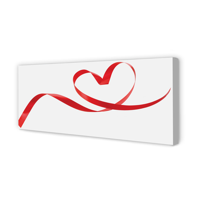 Obraz canvas na ścianę Serce z Czerwoną Wstążką