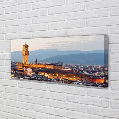 Obraz na płótnie Włochy Zamek panorama zachód słońca