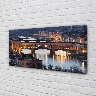 Obraz na płótnie Włochy Mosty noc rzeka