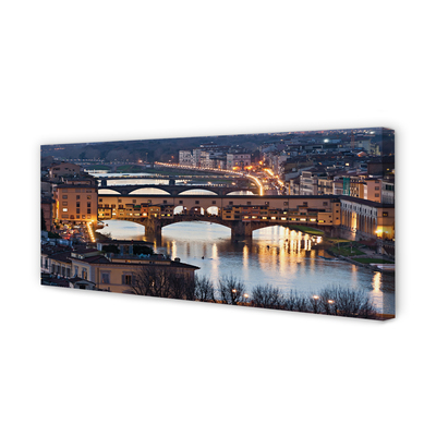 Obraz na płótnie Włochy Mosty noc rzeka