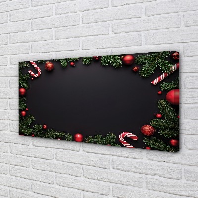 Zdjęcie na płótnie Gałązki, Bombki i Lizaki