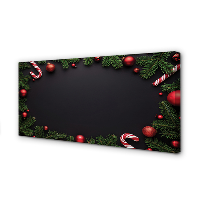 Zdjęcie na płótnie Gałązki, Bombki i Lizaki