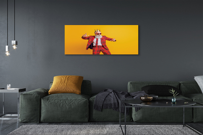 Obraz drukowany na płótnie Mężczyzna w Garniturze w Kratę