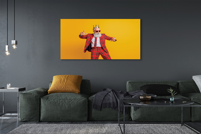 Obraz drukowany na płótnie Mężczyzna w Garniturze w Kratę