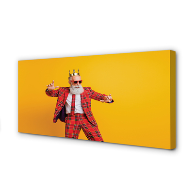 Obraz drukowany na płótnie Mężczyzna w Garniturze w Kratę