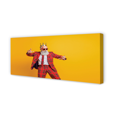 Obraz drukowany na płótnie Mężczyzna w Garniturze w Kratę